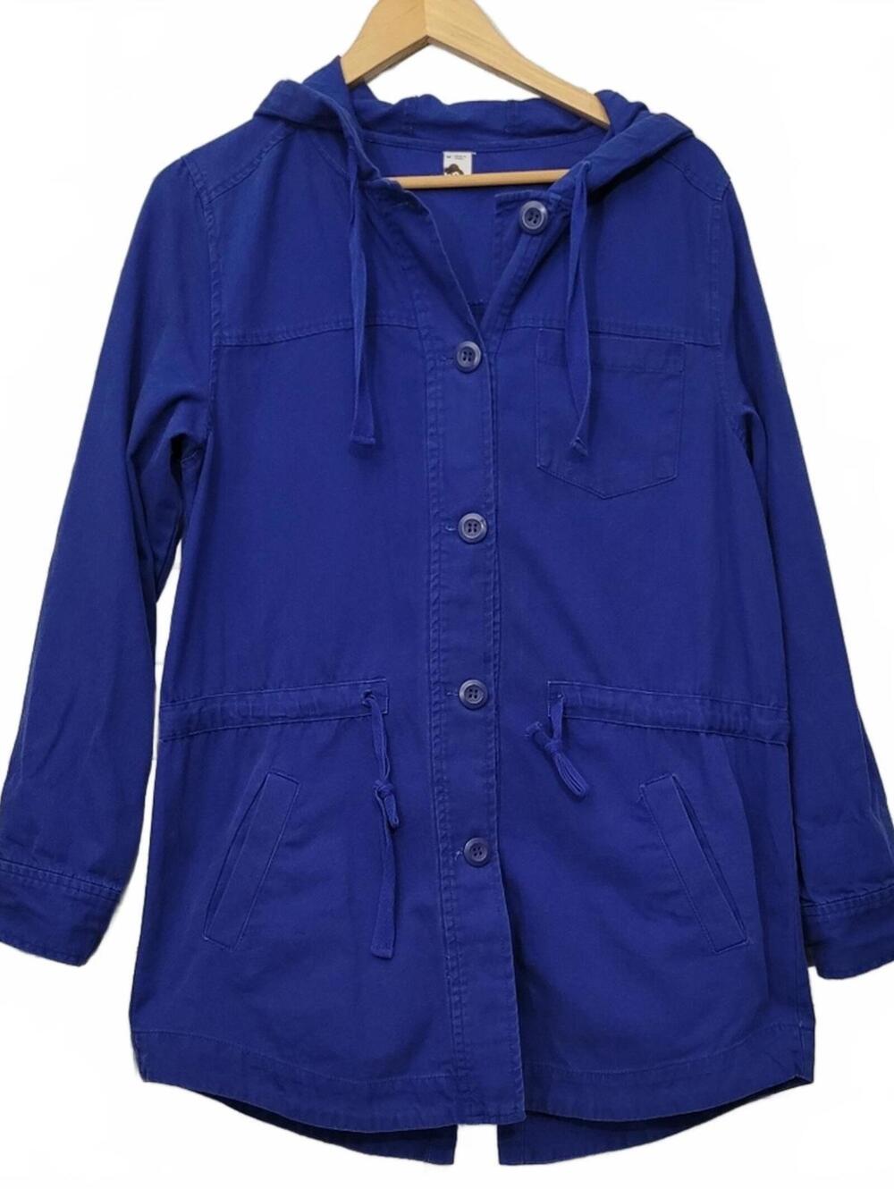 BP. Royal Blue 100% Cotton Hooded Drawstring Waist Parka Jacket Size M